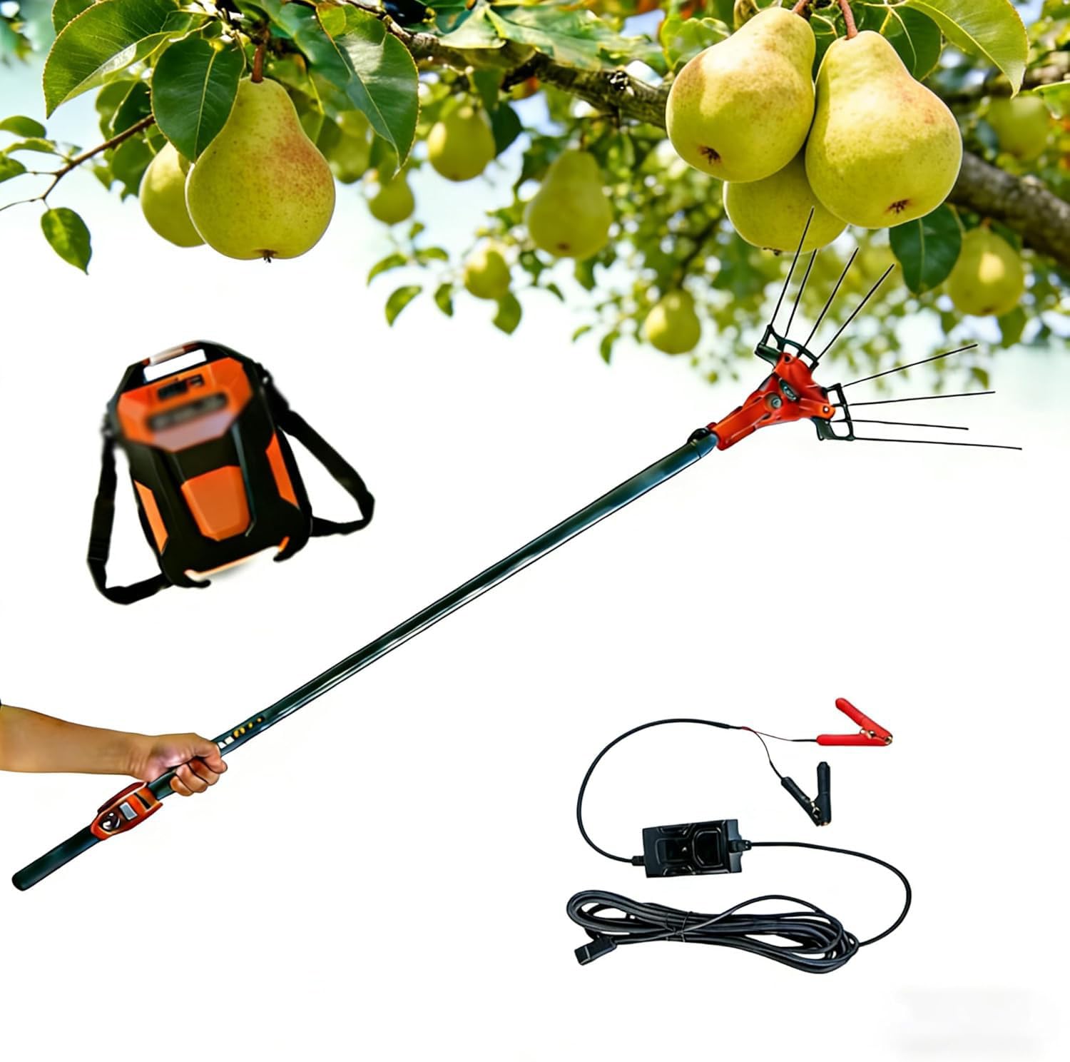 GYKOZY 600 WElectric Fruit Picker, Handheld Portable Fruit Picking Tool, Cordless Tree Shaker,Equipped With Lithium Battery,Can Pick Fruit From Trees Up 6 Meters High, Suitable For Olives