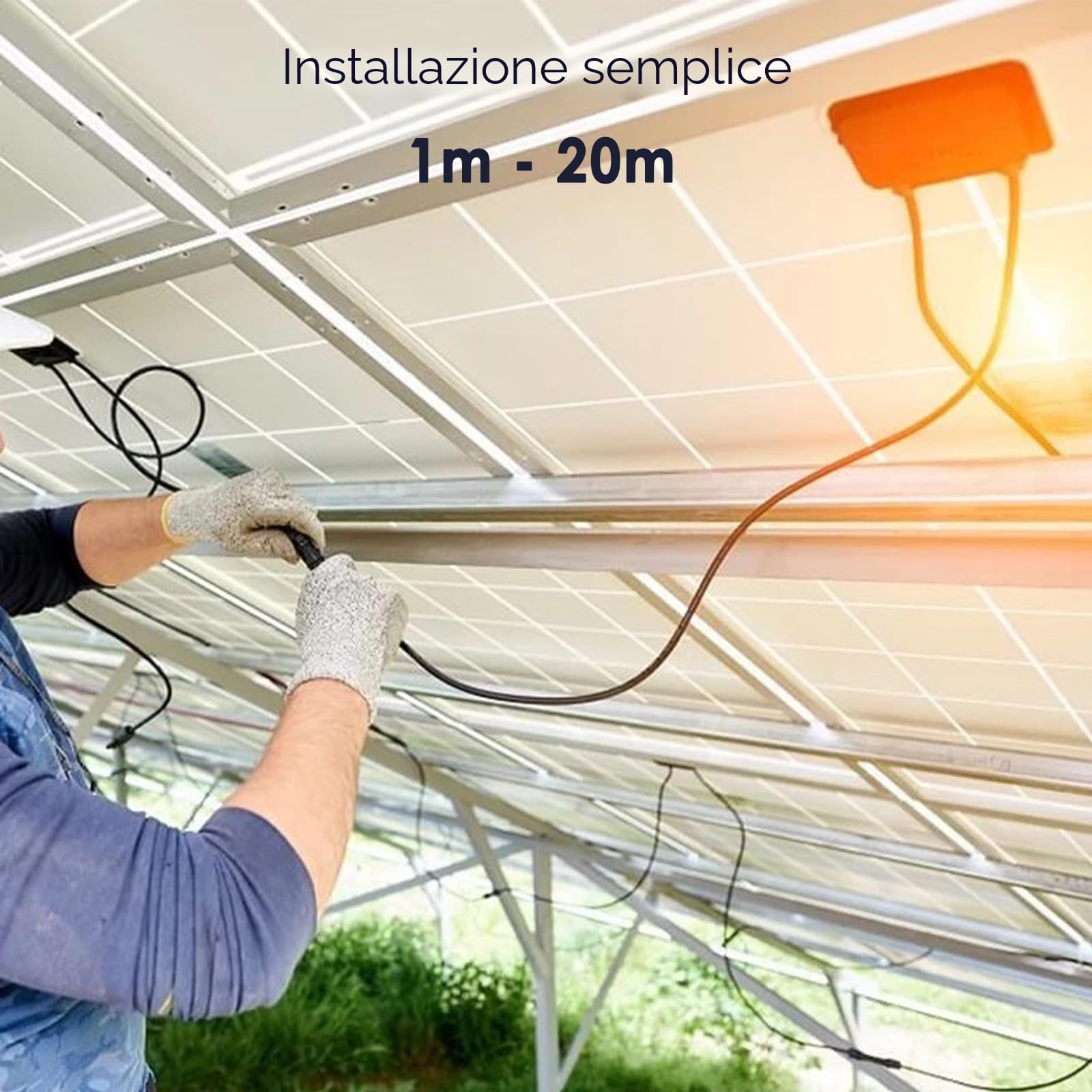 Cavo di collegamento 6 mm² 5m solare per modulo e regolatore di carica