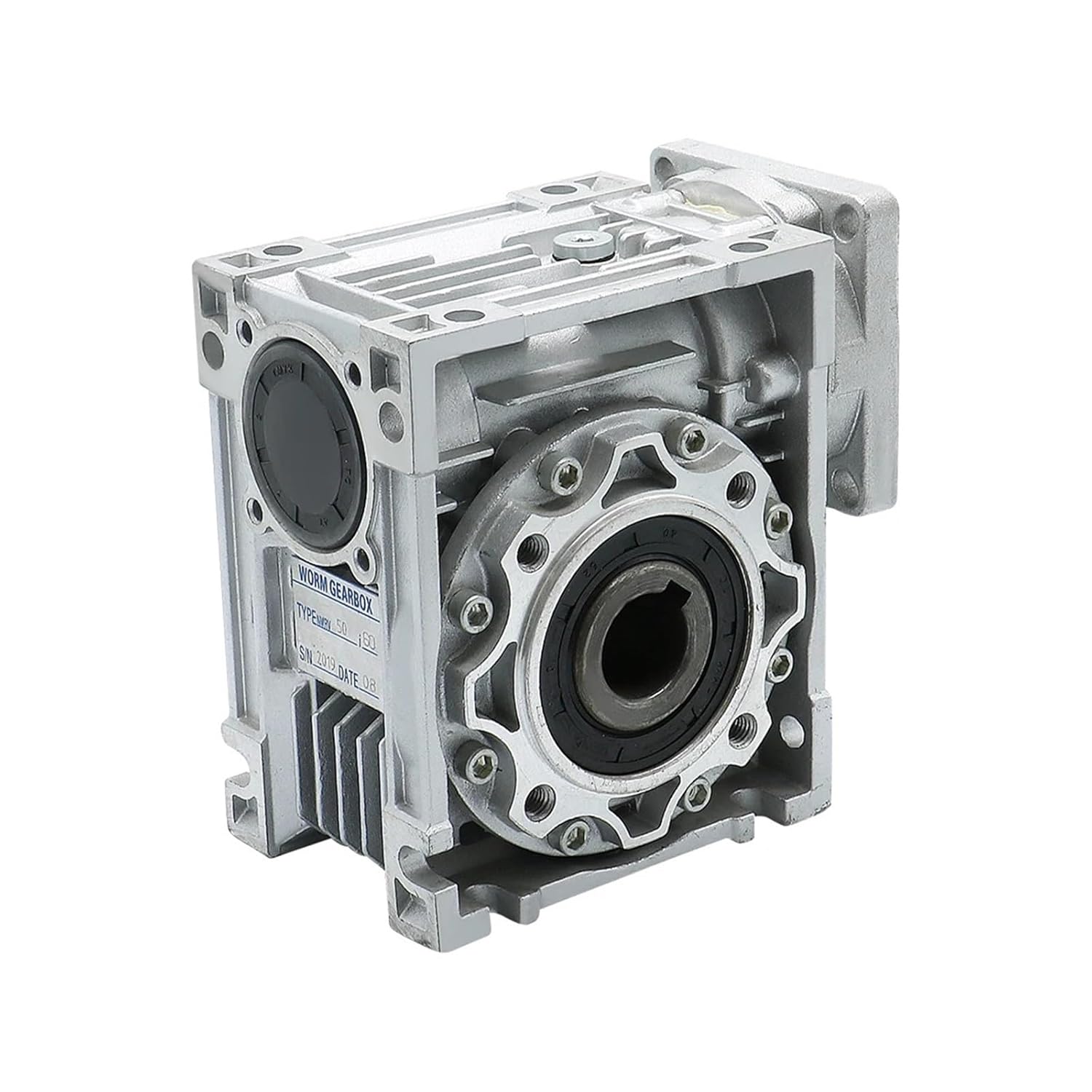 NMRV050 Worm Reducer 1:7.5/10/15/20/25/30/40/50/60/80/100 Ratio 14mm/19mm Input Shaft Gearbox Reducer