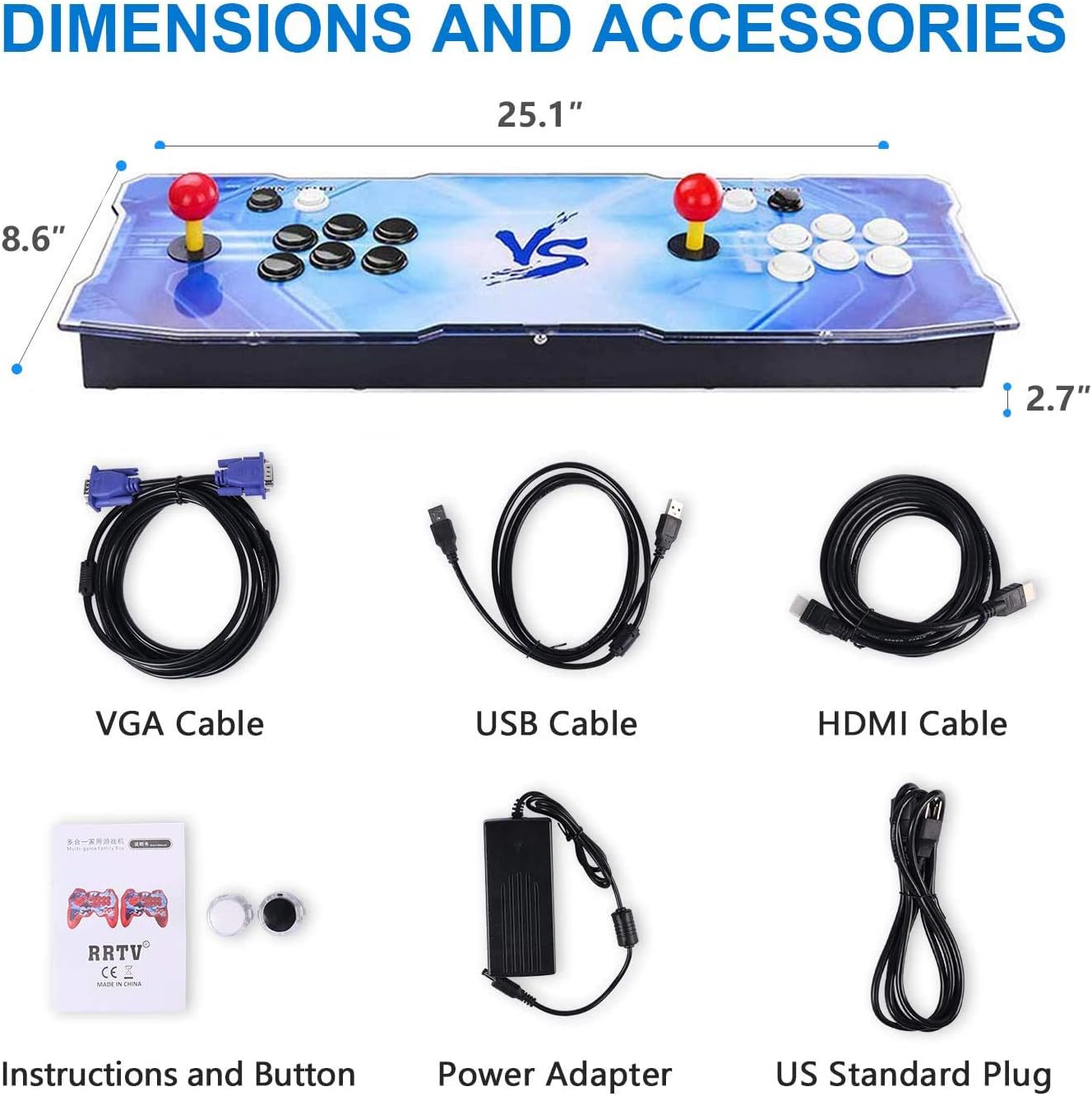 Get Special Price FRCITI 3D Arcade Game Console - 3399 Games Installed, Search Games, Support 3D Games, 1280x720P, Favorite List, 4 Players Online Game, 2 Players Game Controls, Arcade Toys (Black&White)