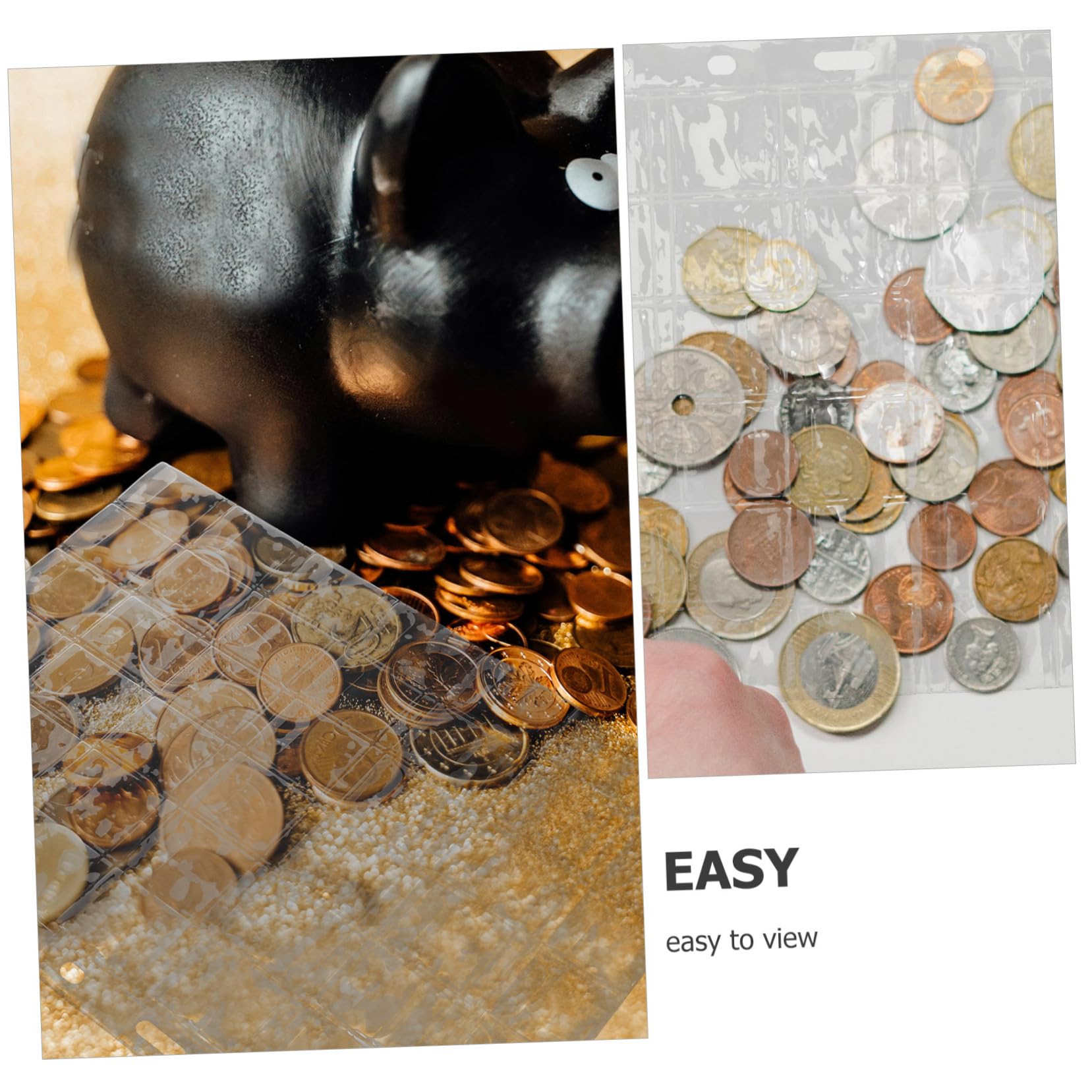 Amazon.co.jp: POPETPOP 透明コインホルダー コイン収納アルバム 42ポケット Pvc素材 切手収集用品向け コレクター用保管  おもちゃとゲーム用 : 文房具・オフィス用品