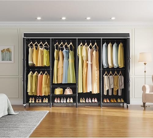 Vista 33 de VIPEK V40C - Perchero de ropa cubierto resistente con cubierta, armario independiente personalizado, armarios portátiles para dormitorio, armario