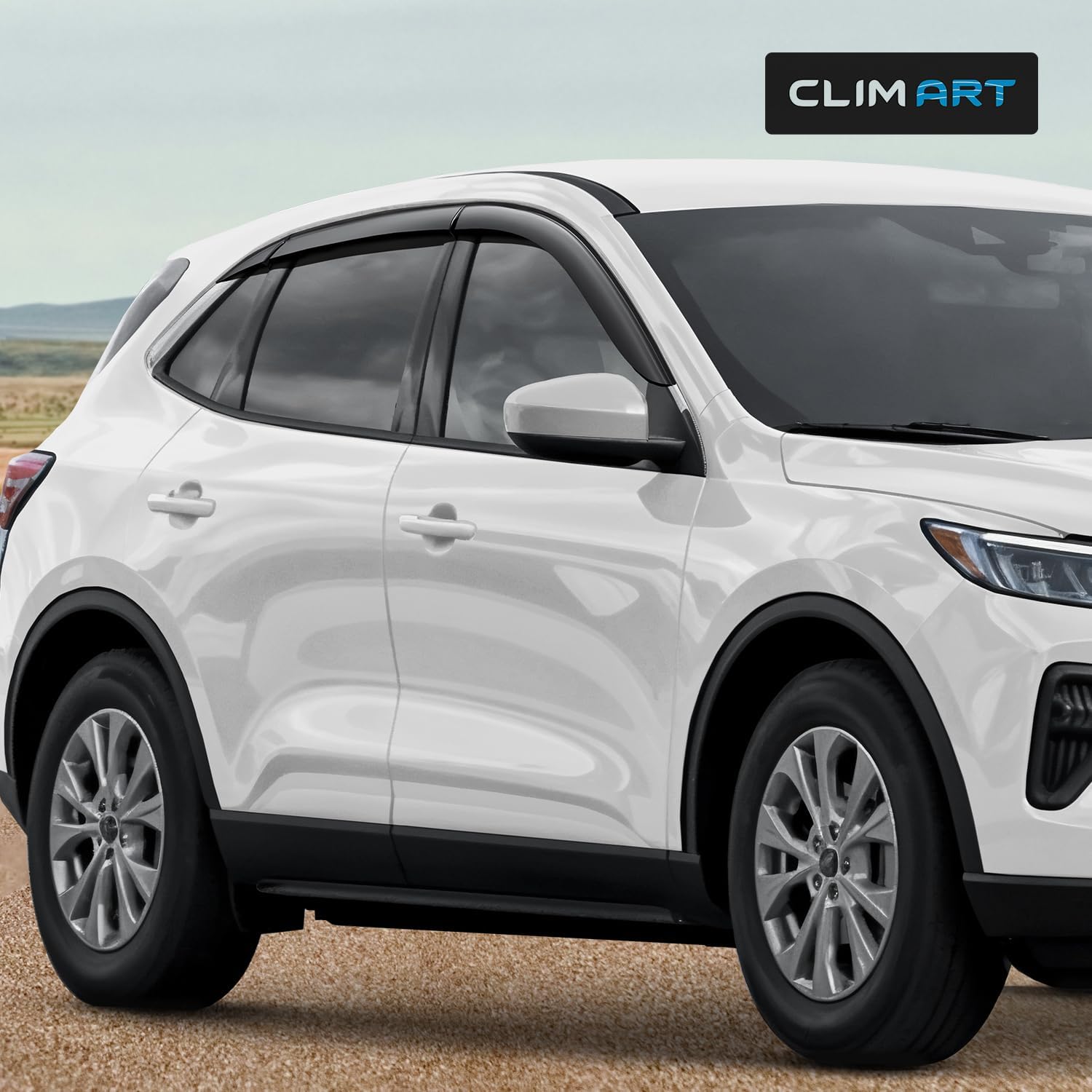CLIM ART Incredibly Durable Rain Guards for Ford Escape 2020-2026, Original Tape-on Window Deflectors, Vent Deflector, Window Visors, Car Accessories, 6 pcs. - 420289