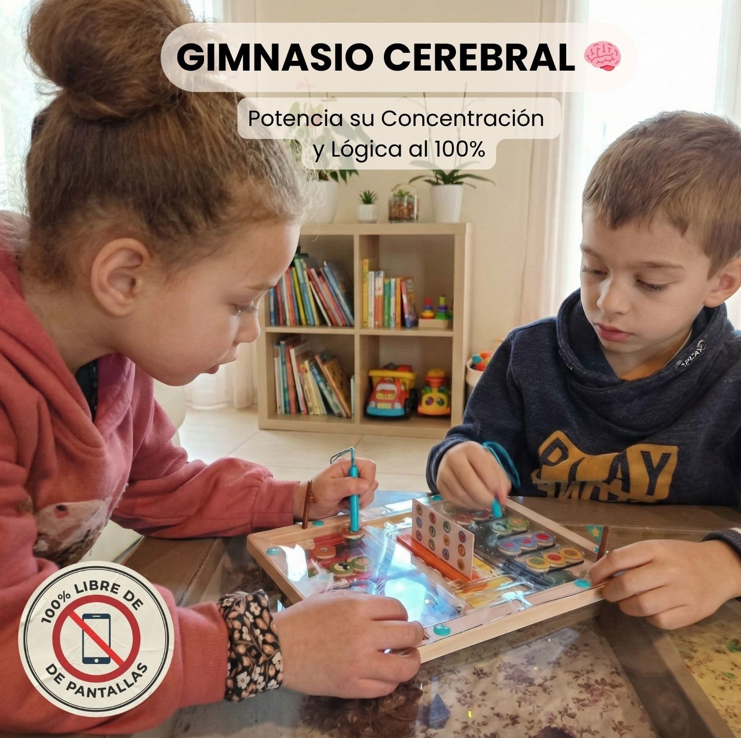 Juego Educativo Madera Montessori Batalla Colores Formas Niños 3 Años Puzzle Deslizante Lógica Tablero Doble Cara Competición Motricidad Fina Regalo Navidad Cumpleaños Juguete Aprendizaje Preescolar — view 5