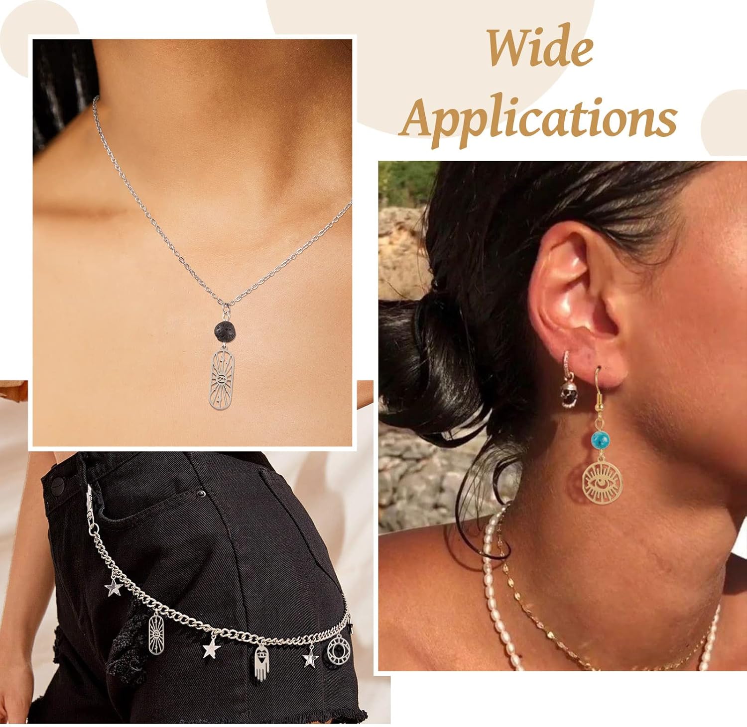 Pandahall Stainless Steel Charms Assorted Metal Pendants Star Moon Flower Animal Pendant for Bracelet Necklace Earrings Making - Image 4