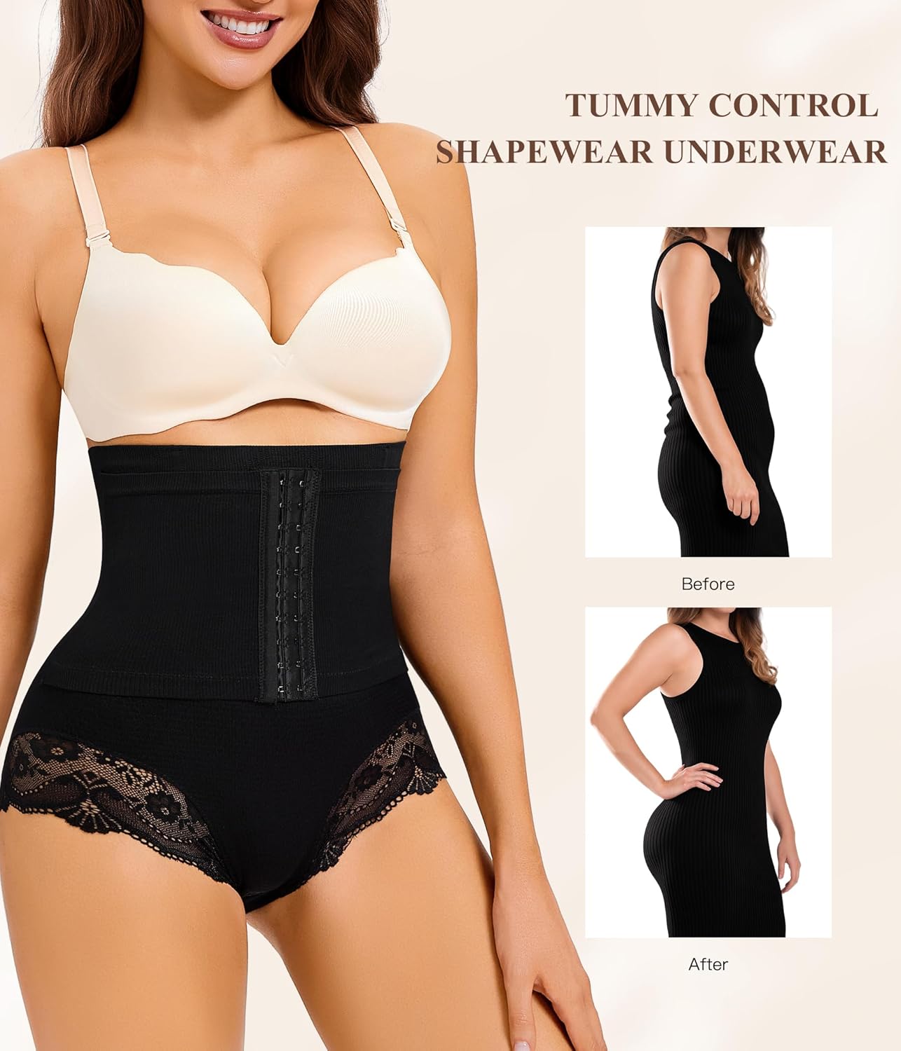 LANCS Tummy Control Shapewear Panties for Women High Waisted Compression Underwear Body Shaper Girdle Waist Trainer - Image 4
