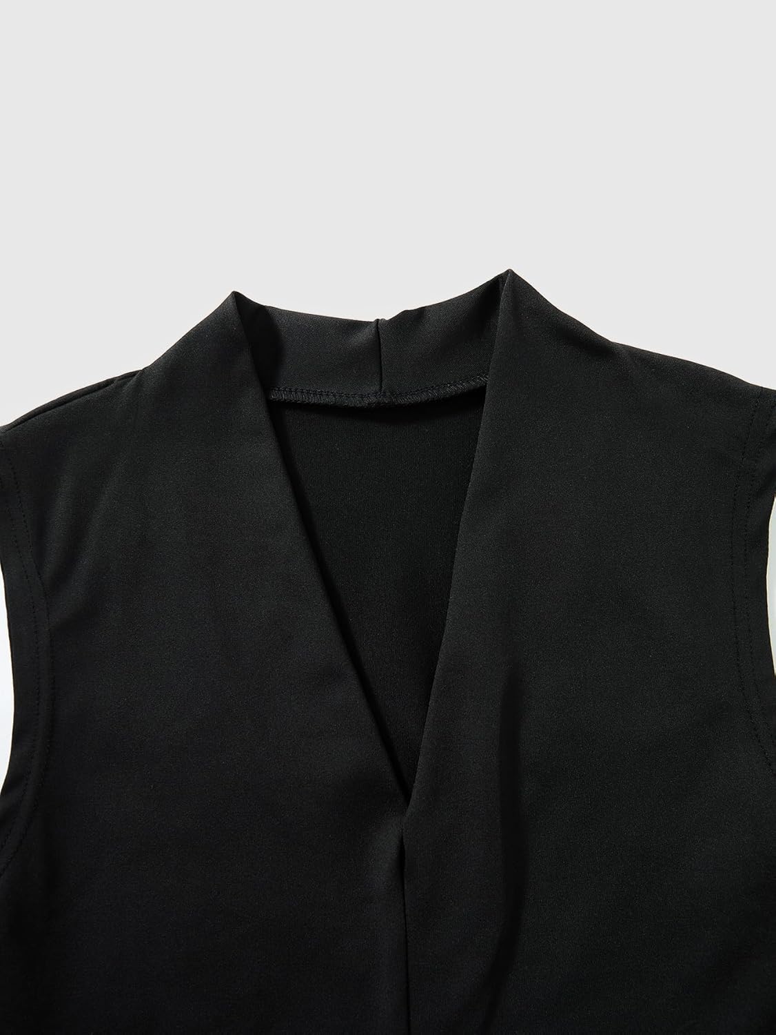 Women's V Neck Dressy Casual Tank Top Summer Elegant Sleeveless Fitted Work Office Tops - Image 4