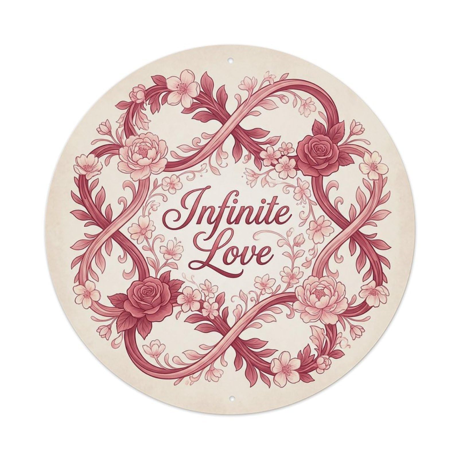 Romantic She Shed Floral Infinite Love Metal Tin Sign