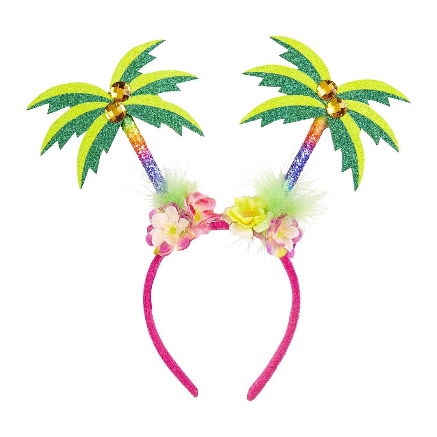 W WIDMANN MILANO Party Fashion 68591 - Headband with Palm Trees for Adults, Beach, Hawaii, Tropical, Theme Party, Carnival