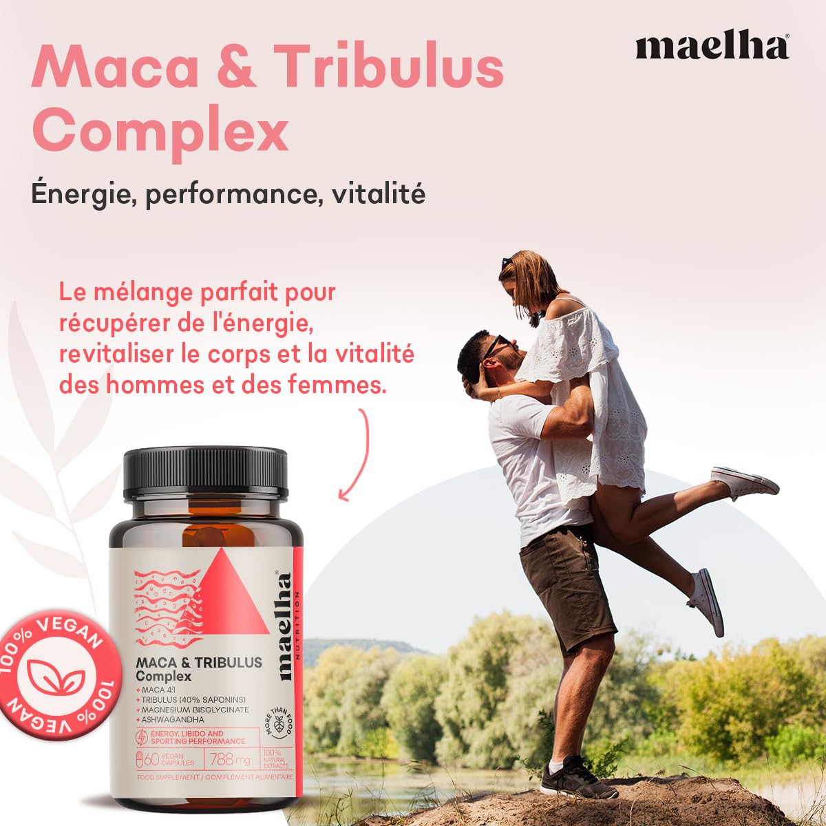 Maca et Tribulus Complex | Extrait concentré| Énergie | 100% Naturelle