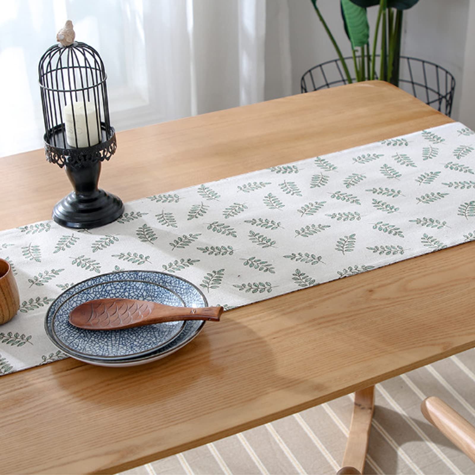 Runner da tavola a doppio strato, stile nordico, decorazione da tavolo per cucina, sala da pranzo, matrimoni, feste, 33 x 217 cm, elegante e versatile