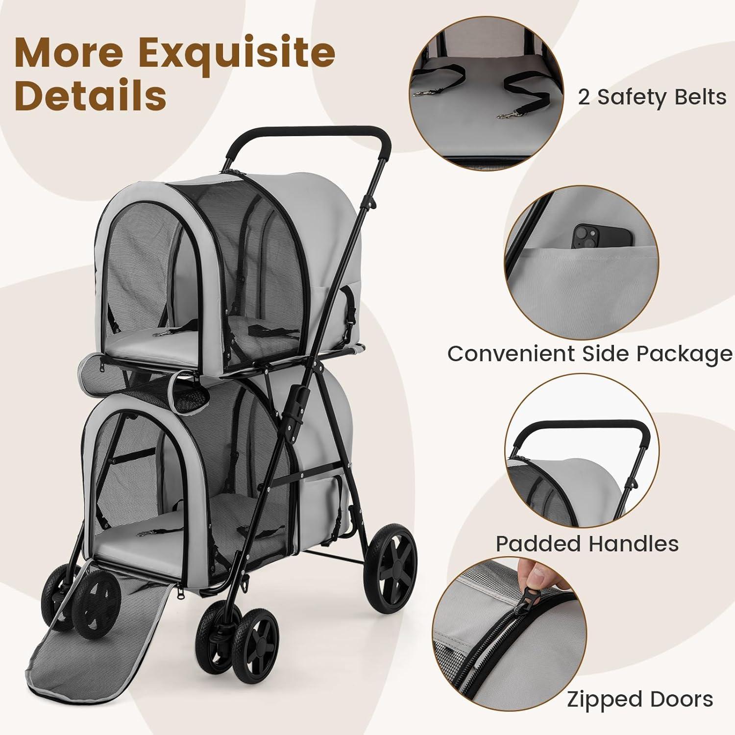 Ultimate Convenience: Review of the 4-in-1 Pet Stroller for Small Dogs & Cats