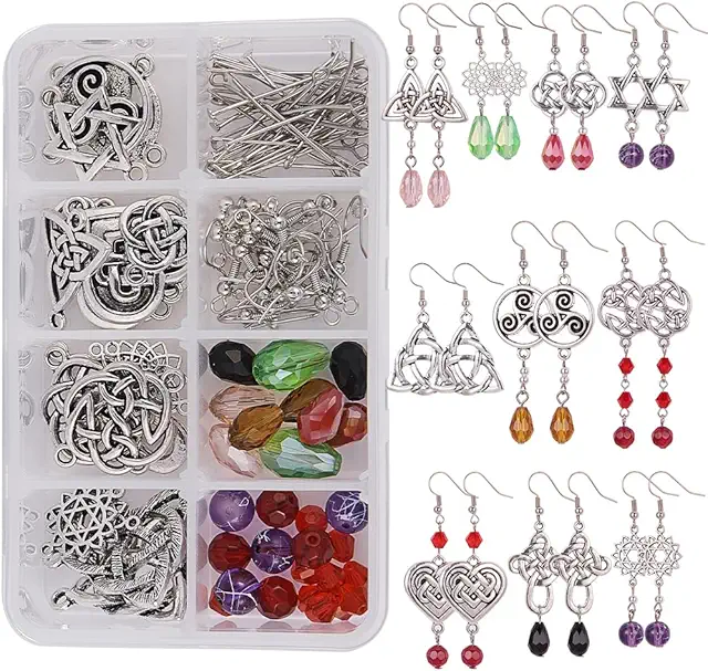 Trinity Kit: Celtic Flor de la Vida Conector Encantos para Joyería - SUNNYCLUE