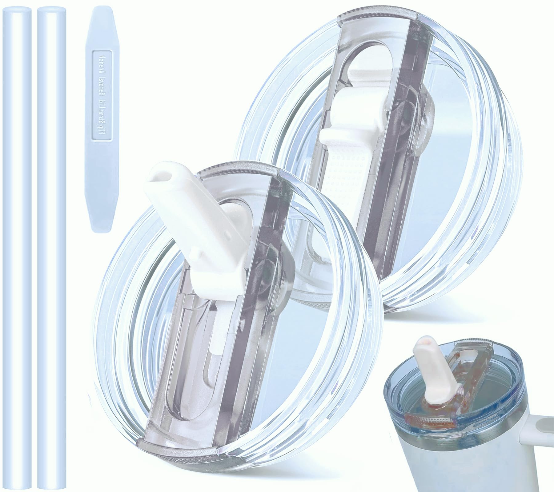 40oz Leak Proof Lids for Stanley Cup,Tumbler Detachable Flip Straw Lid