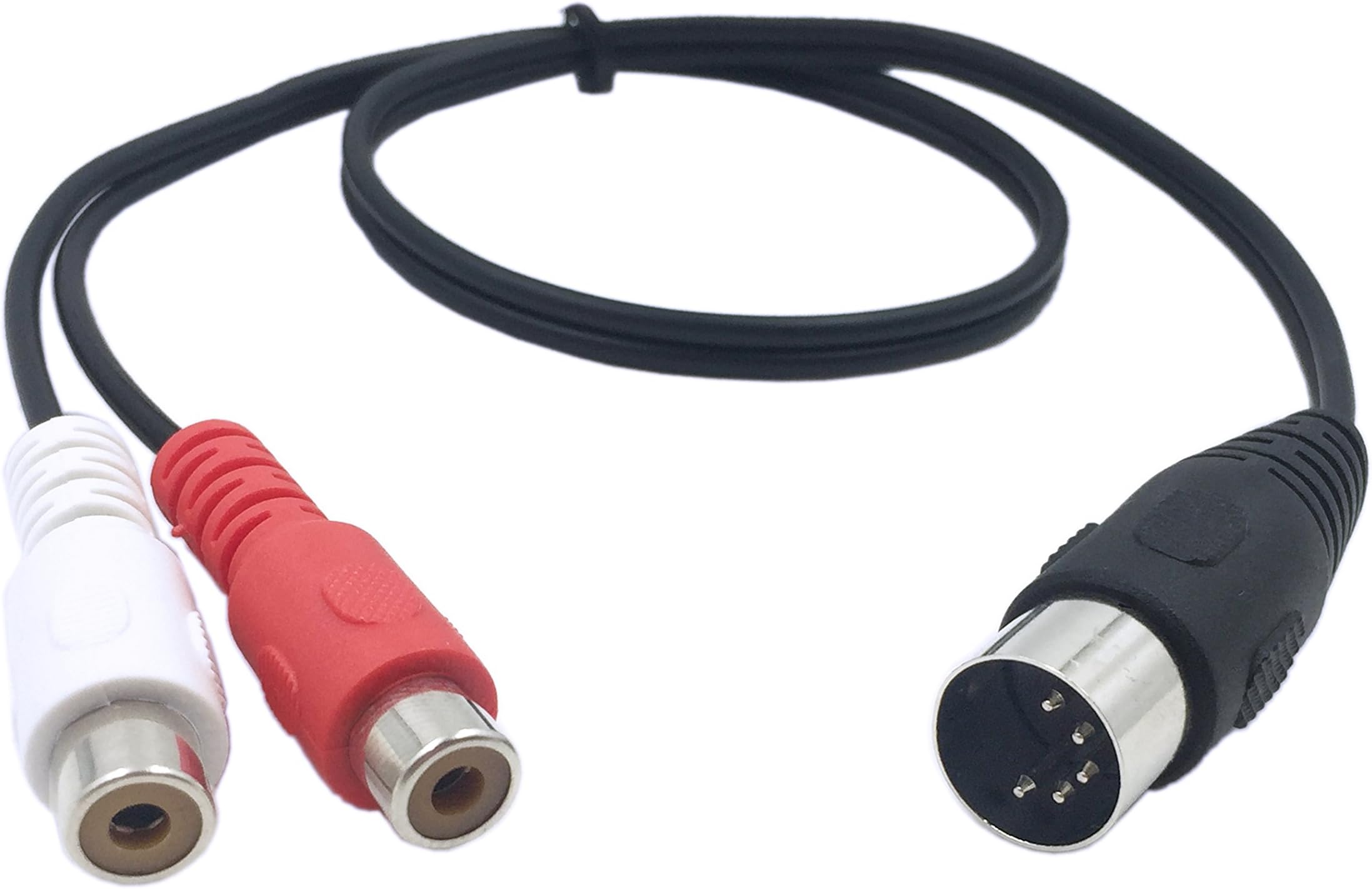 LEMENG Din 5 Pin Male to 2 RCA Female Professional Grade Audio Cable for Bang & Olufsen, Naim, Quad.Stereo Systems (0.5m)