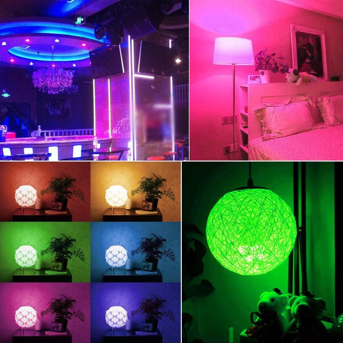 Yangcsl 120 Colors E26 Dimmable Color Changing LED Light Bulbs with Remote Control, Memory & sync, Daylight White & RGB Multi Color, 60 Watt Equivalent (4 Pack)