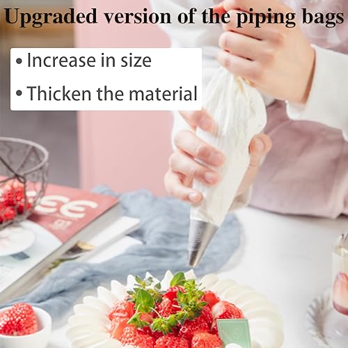 Miniatura 3 de Bolsas de tuberías de 16 pulgadas, 500 bolsas de glaseado y glaseado de pastelería para suministros de decoración de pasteles y galletas, gruesas