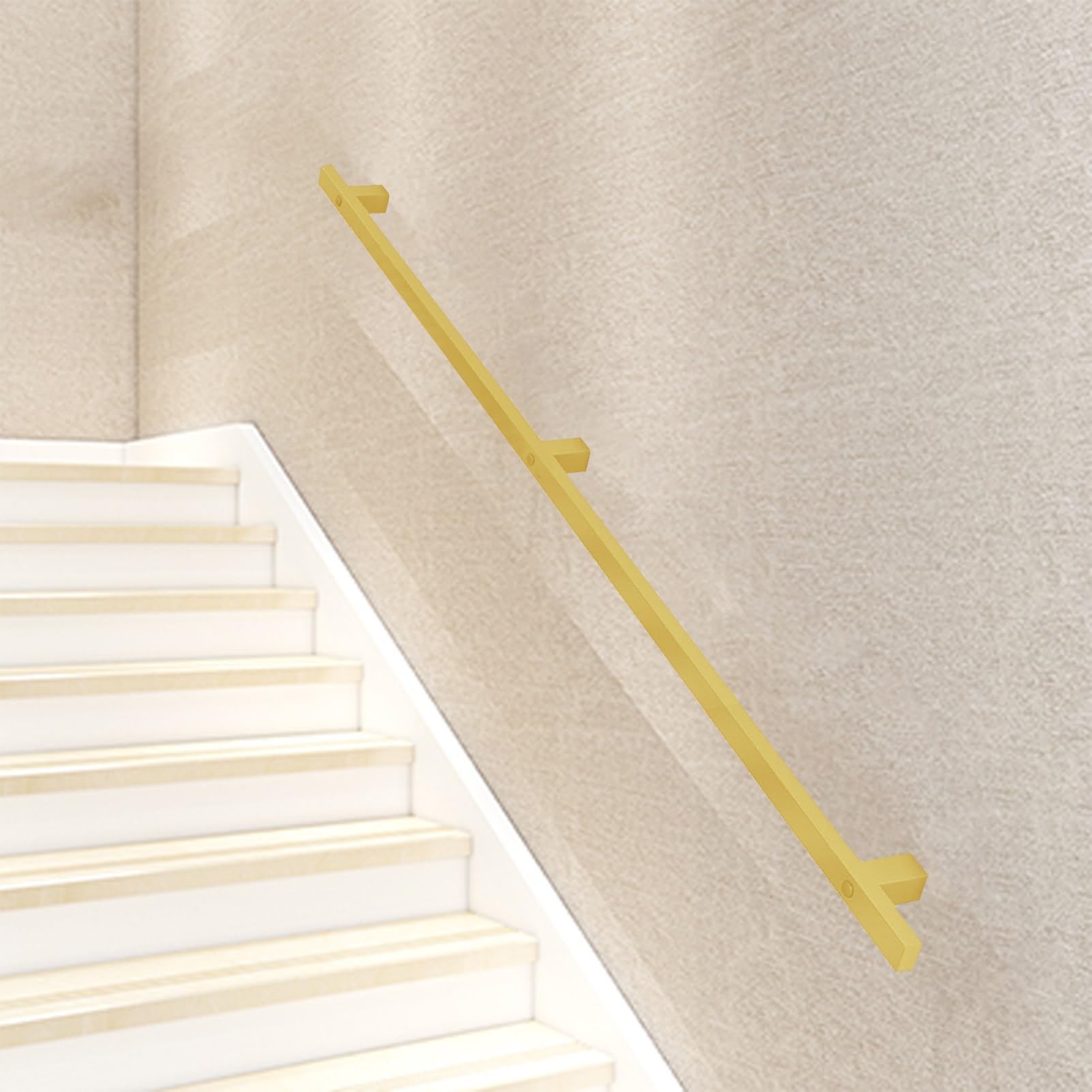Main courante escalier sécurisée en fer forgé doré de 350cm