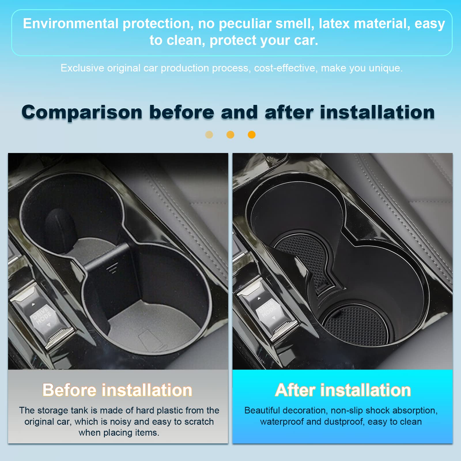 BIXUAN Compatibile Con Peugeot 2008 E-2008 P24 2020-2023 2024 2025, Tappetini Antiscivolo Per Console Centrale, Braccioli, Tappetini In Gomma Per Bevande, Tappetino Antiscivolo, Cuciture Per Porta, 12