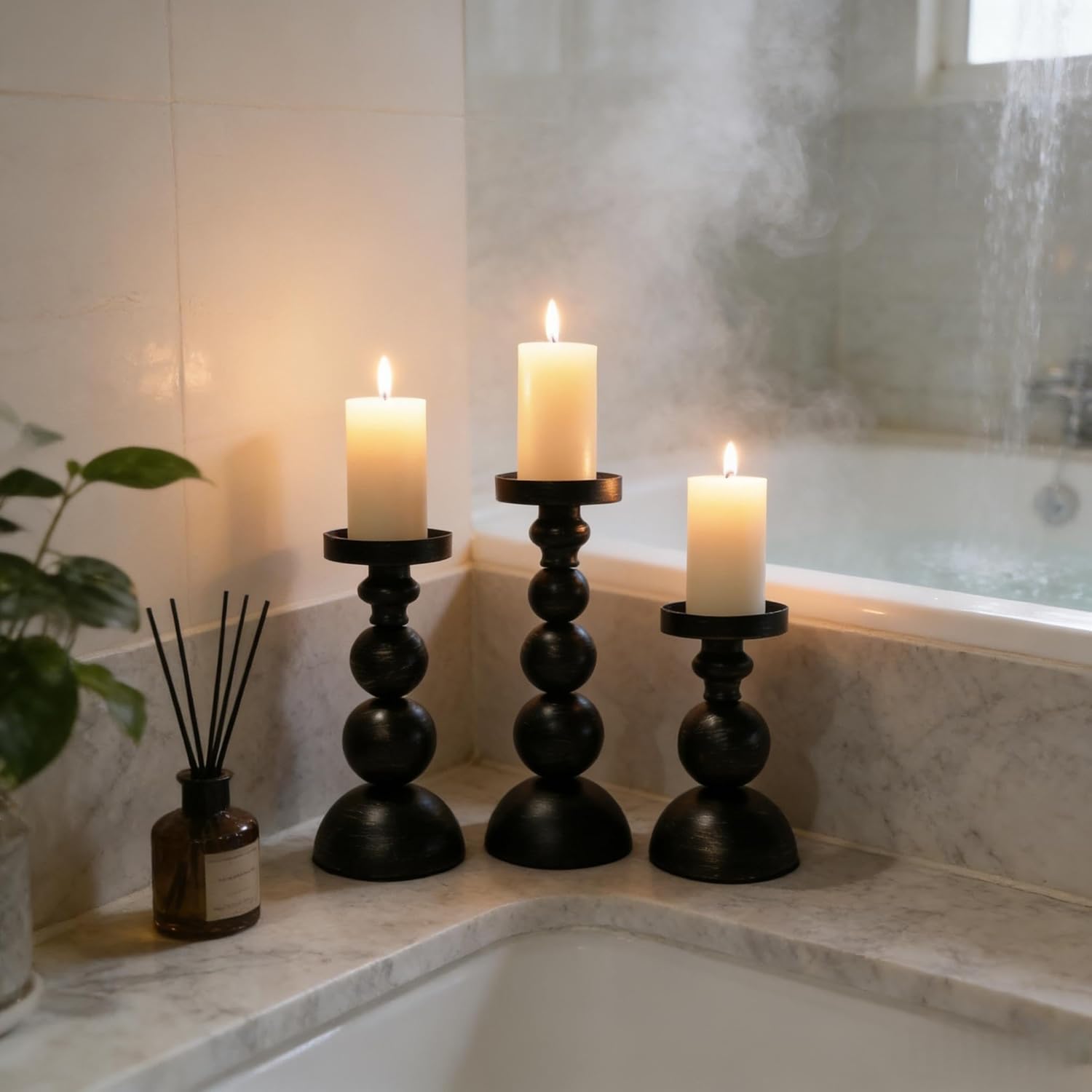 Candle Holders – Set of 3 Candlestick Holders, Luxury Wedding Gift & Modern Table Display