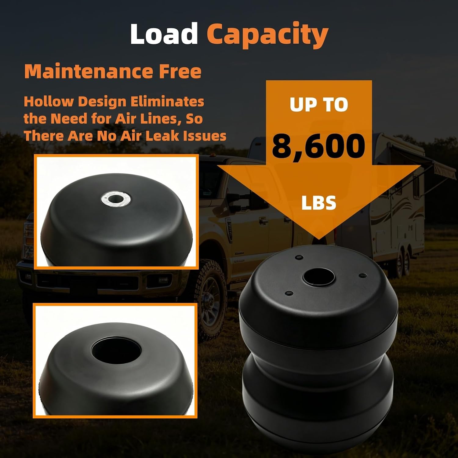 Upgraded FR250SDJ Rear Bump Stop Rubber Kit, Heavy Duty SES, Compatible with Ford F250 Super Duty 2017-2025, Replacement for Rear Suspension OEM Air Helper Springs Kit 1 Pair