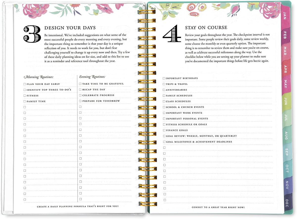 Blue Sky Day Designer for 2018 Weekly & Monthly Planner, Twin-Wire Binding, 5' x 8', Peyton White