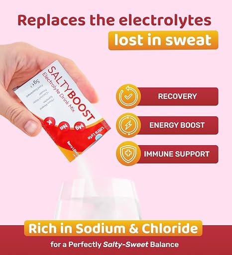 Ultra Lyte Electrolytes Drink Mix - Sugar-Free Salty Berry Lemonade Powder - 24 Bags of High Sodium Trace Mineral and Coconut Water - Hydration for Training Rehydration and Wellness