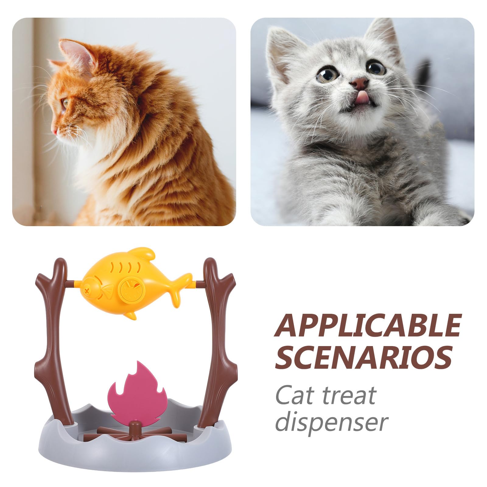 YARNOW Dispensador de Premios para Gatos Giratorio de Abs Forma de Carne, Juguete Interactivo para Interior Que Ofrece Desafío Cognitivo y Familiar