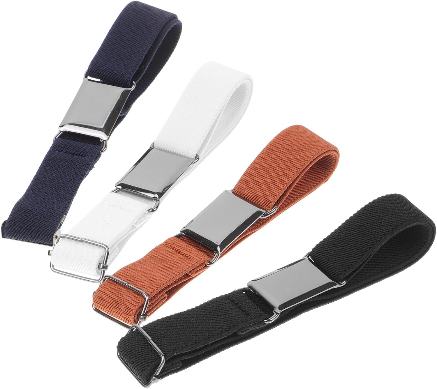 4pcs Elastic Waist Belts Stretchy Waistband for Boys and Adjustable Jeans Pants Belts with Buckle Suitable for Daily Wear and School Uniforms