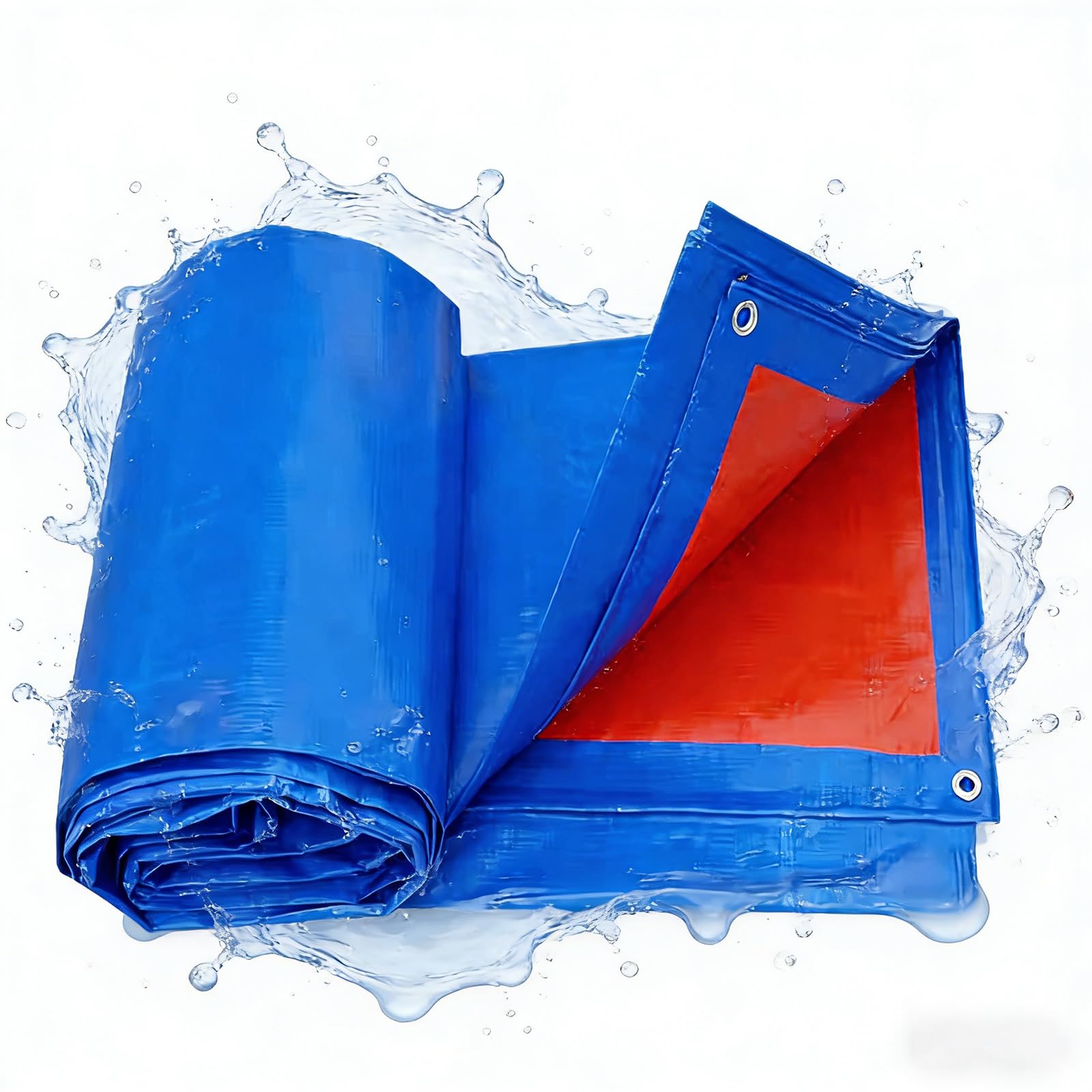Tarp Sheet Cover 340 x 360 cm Uv Tear Resistant Camping Ground Sheet Waterproof, Weatherproof for Camping, Garden, Greenhouse, Outdoor Furniture, Trailers & Sheds, Blue