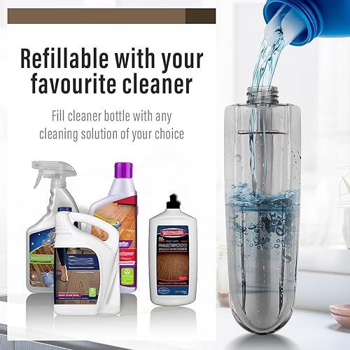 Miniatura 4 de Trapeadores para limpieza de pisos, trapeador con botella recargable y 3 almohadillas de microfibra lavables para uso comercial y doméstico,