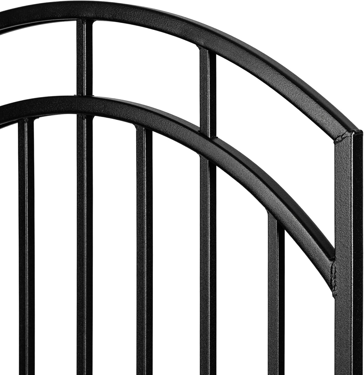 Nuvo Iron Benitoite Gate Arched Rails (36-Inch Wide Opening) 33-Inch Wide x 56-Inch High, Self Close Hardware with Double Side Handle