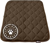 Paw Inspired Washable Dog Crate Mat 35x22 Inch for 36" Kennels - Leakproof Waterproof Bottom, Plush Anti-Slip Pad, Dark Brown