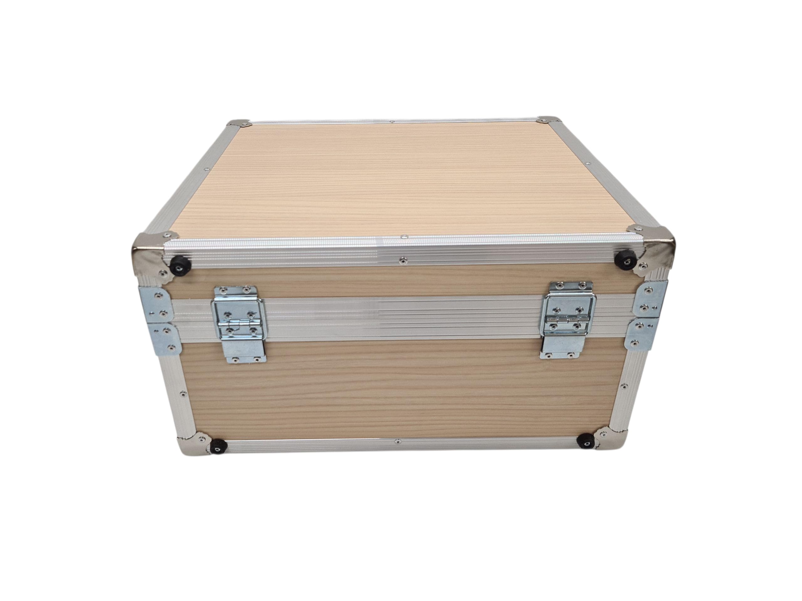 Generisch Luxus Flightcase für Steirische Harmonika 4-reihig – Hochwertiger Koffer aus Bergfichte mit Aluverstärkung, Metallschutzecken, weinrotem Plüsch, abschließbar & robust für sicheren Transport