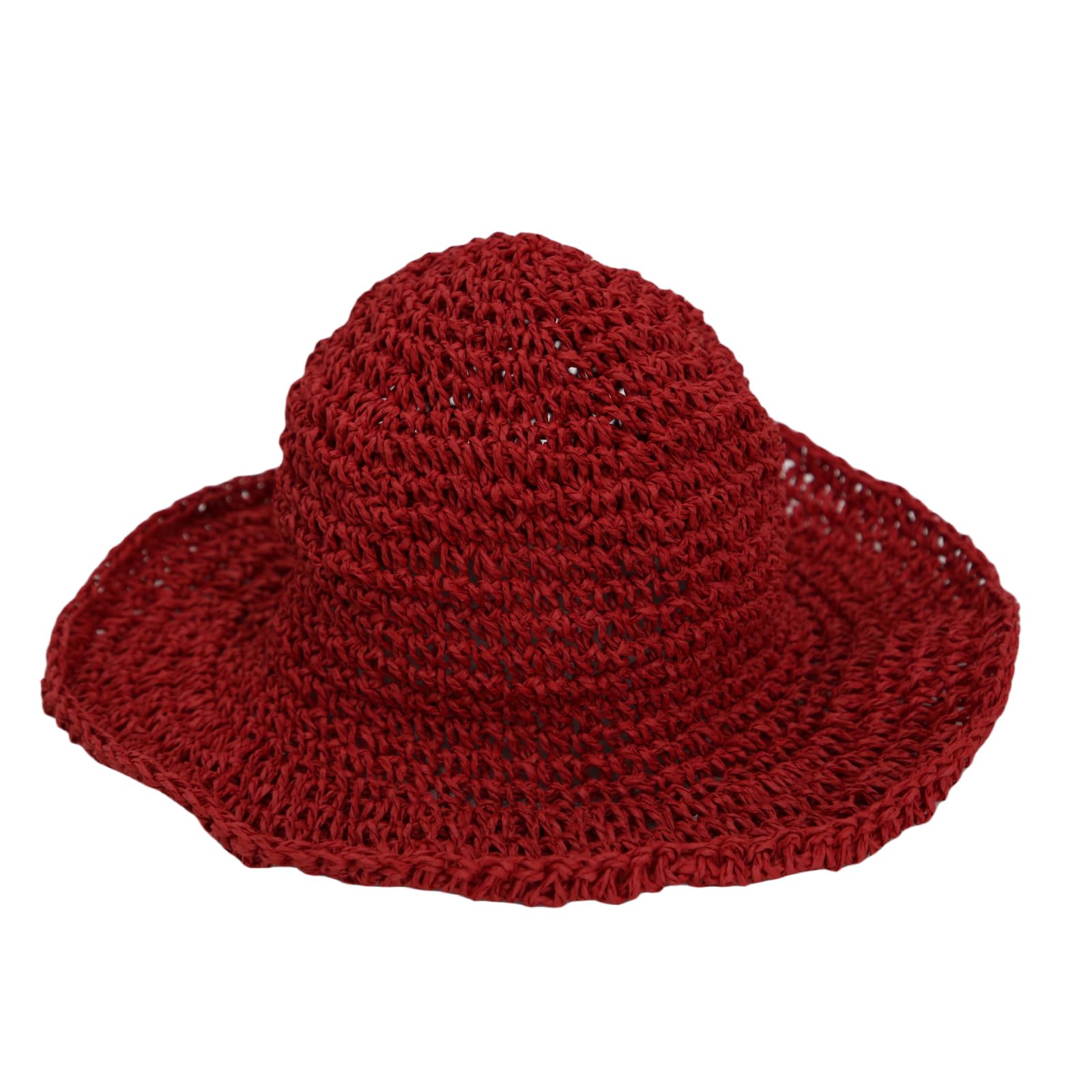 OCCIENTEC Sombrero de Paja Plegable de Mujer Sombrero de Sol Transpirable para Vacaciones, Playa, Mar, Parques