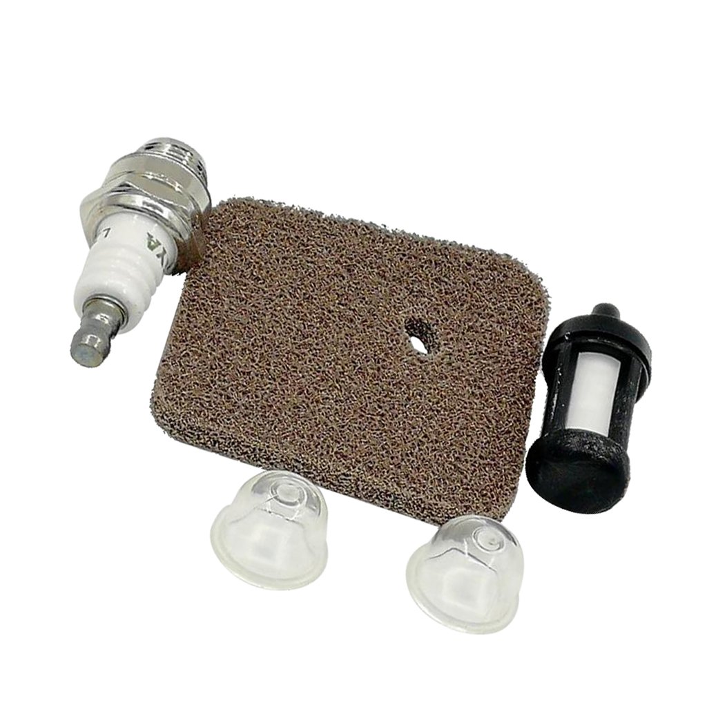 Tiny Store Trimmer Air Fuel Filter Primer Bulb Spark Plug for Stihl FS38 FS45 FS46 FS55 HS45 FC55 KM55 KM55R New Aftermarket Replacements Gardening Tools Set (60013153TS)