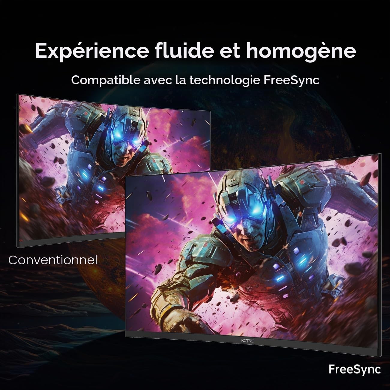 KTC H32S17C Moniteur de Jeu incurvé de 32", FHD 1080p 165 Hz, 1500R, 122% sRGB avec HDR, FreeSync Premium, HDMI 2.0 x 2, DisplayPort 1.4, Compatible VESA, Inclinaison réglable, Soin des Yeux, H32S17C