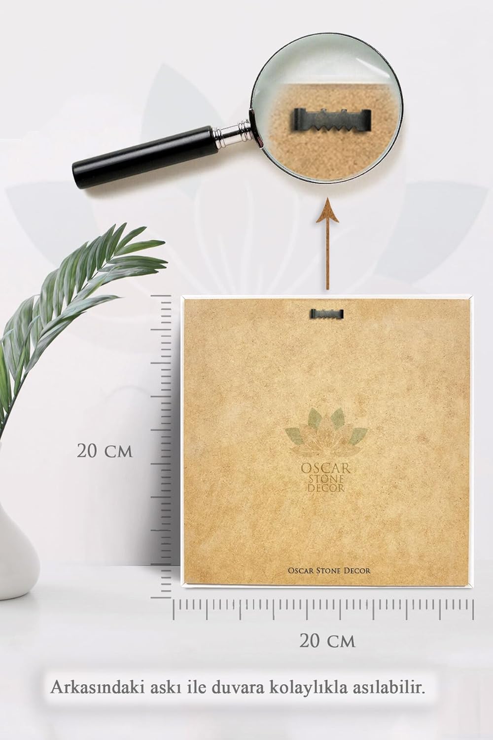 Framed Stone Wall Decor Tile Design 20cm Modern Art Stone Multicolor Framed Wall Hanging for Living Room - Multicolor, 20 cm