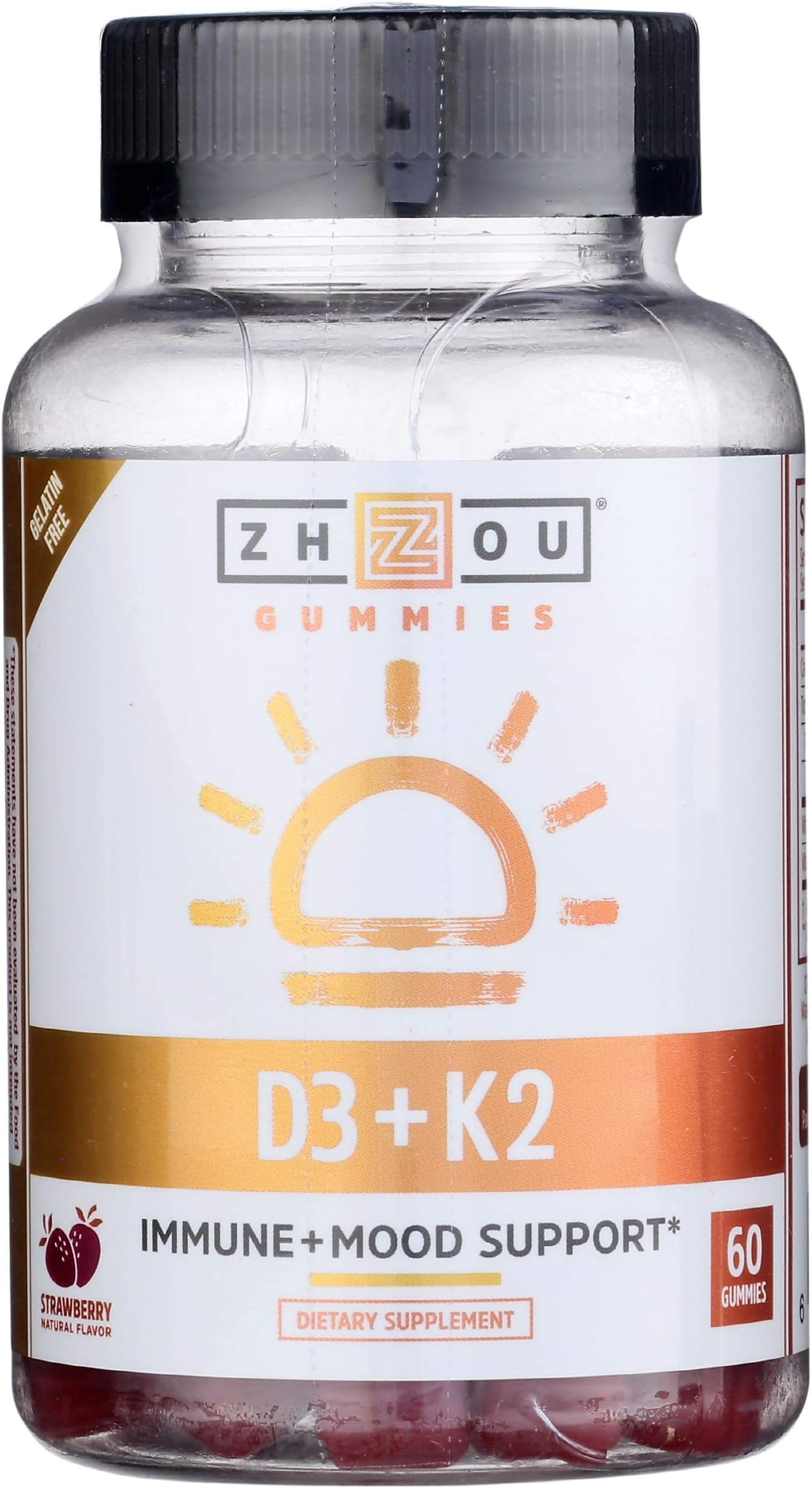 Nutrition, K2 + D3, Strawberry, 60 Vegan Gummies