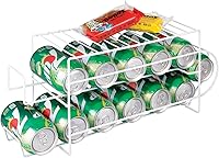 Vista 3 de mDesign Organizador de 2 niveles de alambre de metal con estante superior para despensa de cocina, encimera, gabinete, capacidad para 12 latas