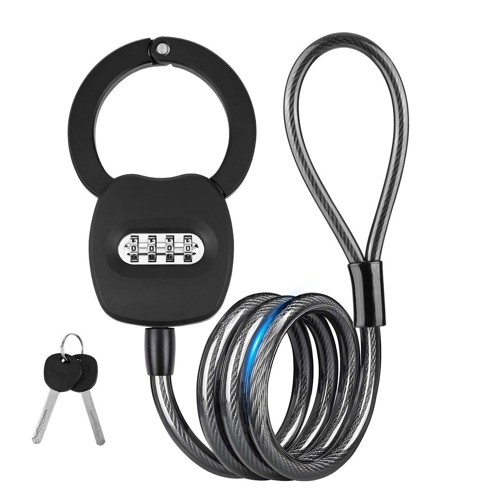 Todeco Cadenas Trotinette Electrique, Antivol Velo electrique Antivol Chaine Velo pour Scooter électrique Vélo Moto, avec 3 clés