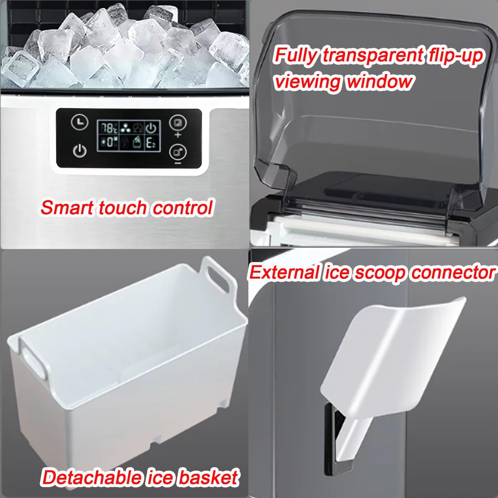 Macchina Ghiaccio da Piano 8-15 Min Produzione Rapida 16kg Al Giorno
