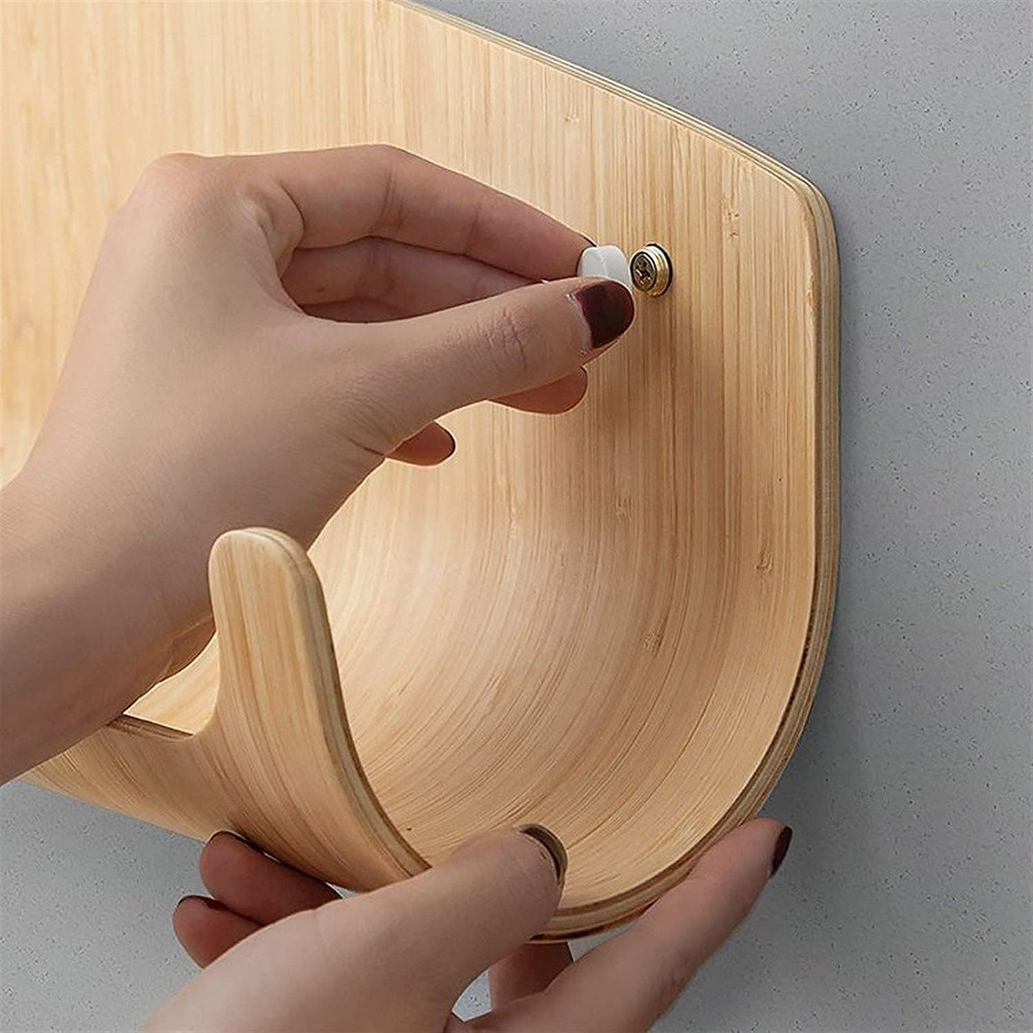 Coat Hooks Wall-Mounted Space-Saving Hanger Modern Sleek Creative Household Hook Rack Wall Mounted Coat Hooks Wall-Mounted Entrance Decoration Storage Bamboo