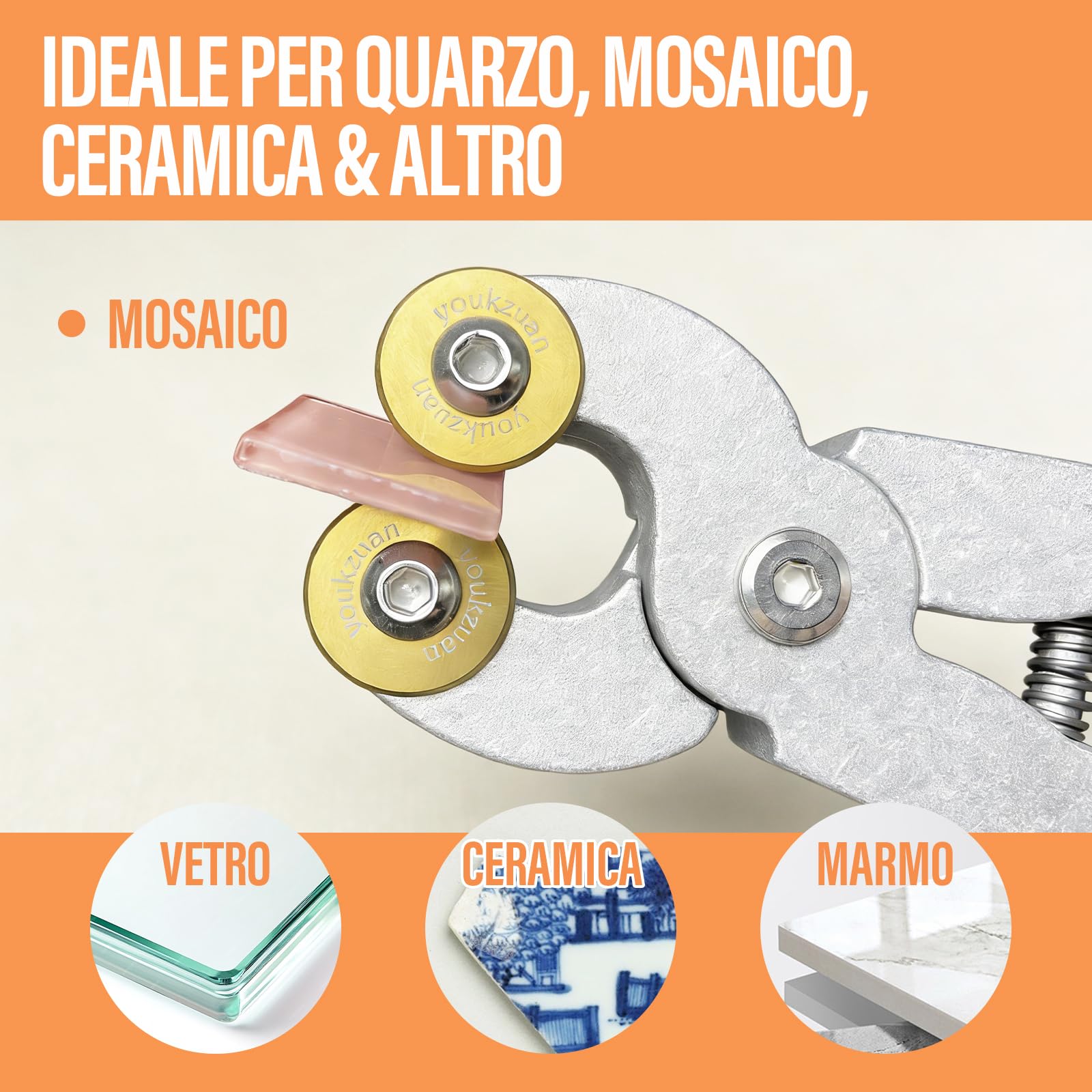 pinze per Piastrelle in Vetro e Ceramica, pinze per Mosaico in Vetro con Ruote per impieghi gravosi, pinze tagliapiastrelle da 7 Pollici, pinze per Taglio, Strumenti da Taglio per Taglio