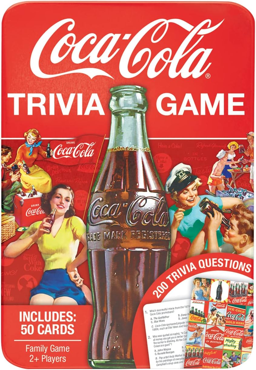 Coca-Cola Family Trivia Game - Collectible Tin, Coca Cola Collectibles - Ages 13+