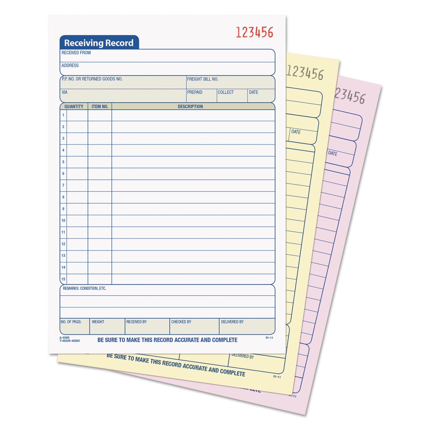 Amazon.com: Tops 46260 Receiving Records Book, 3 Parts, 5-1/2-Inch