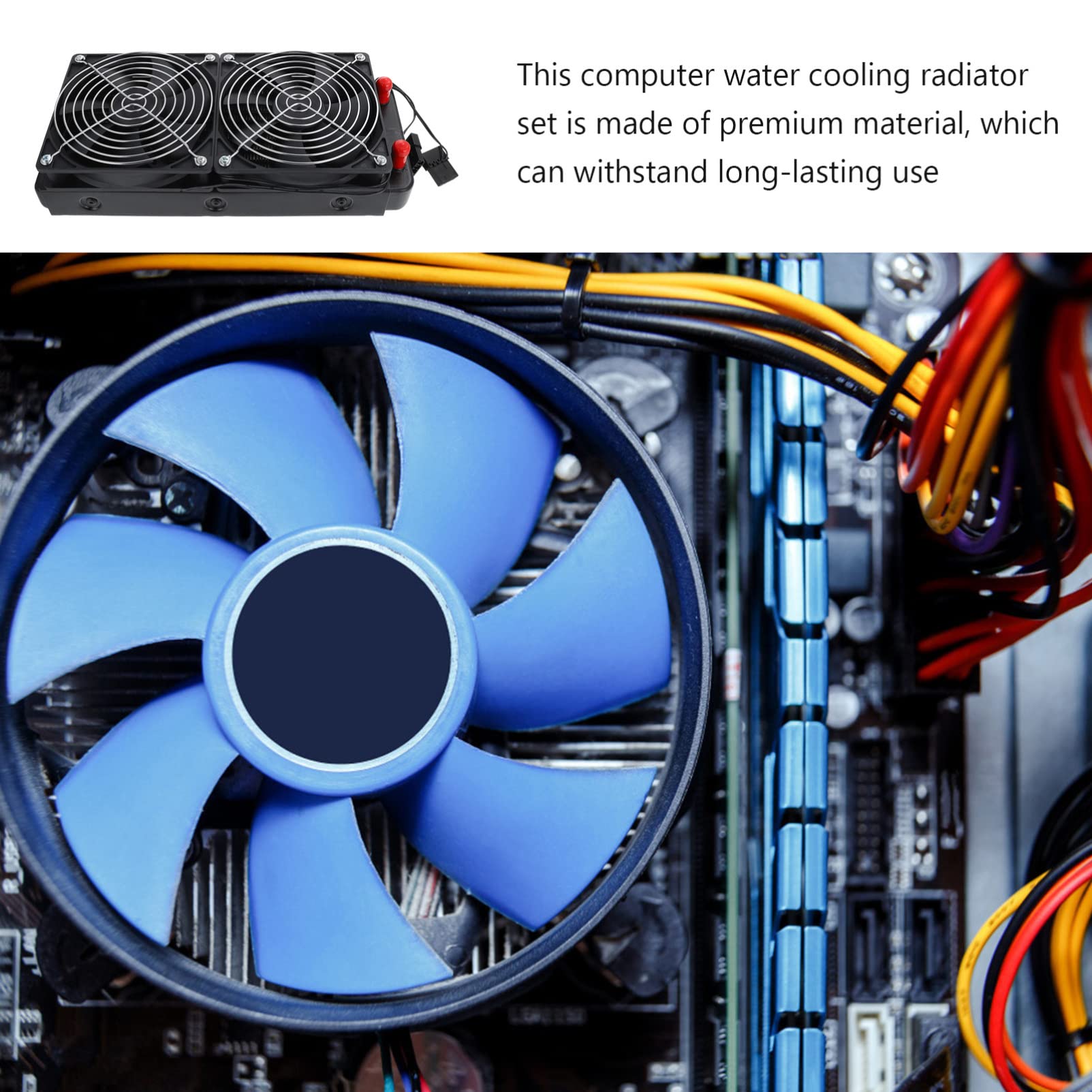 Mobestech Radiador Intercambiador De Calor De Aluminio Kit De Refrigeración Líquida Para Pc Con Disipador De Calor y Ventilador Para Sistemas De Refrigeración Por Agua