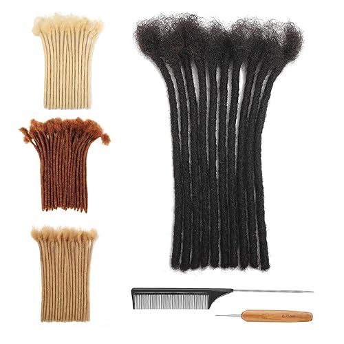 Loc - Extensiones de cabello humano de 0.3 pulgadas de grosor, 12 pulgadas, 30 hebras de cabello humano 100 % real, para hombres, mujeres y niños,