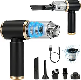 Soprador de Ar e Aspirador de Pó Portáteis 4 em 1 – 58000 RPM, Aspirador de Pó Portátil 2000mAh, USB Recarregável para Teclado, Carro, Eletrônicos e Escritório