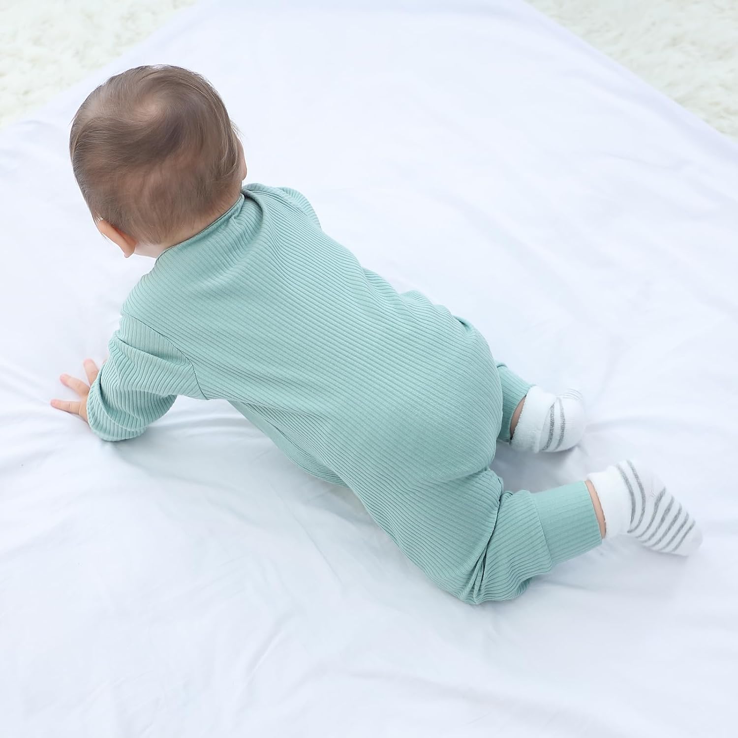 Baby Bodysuit Ribbed Romper 5-pcs Soft Unisex Boy Girl Outfit Clothes Set 0-12 momth - Image 4